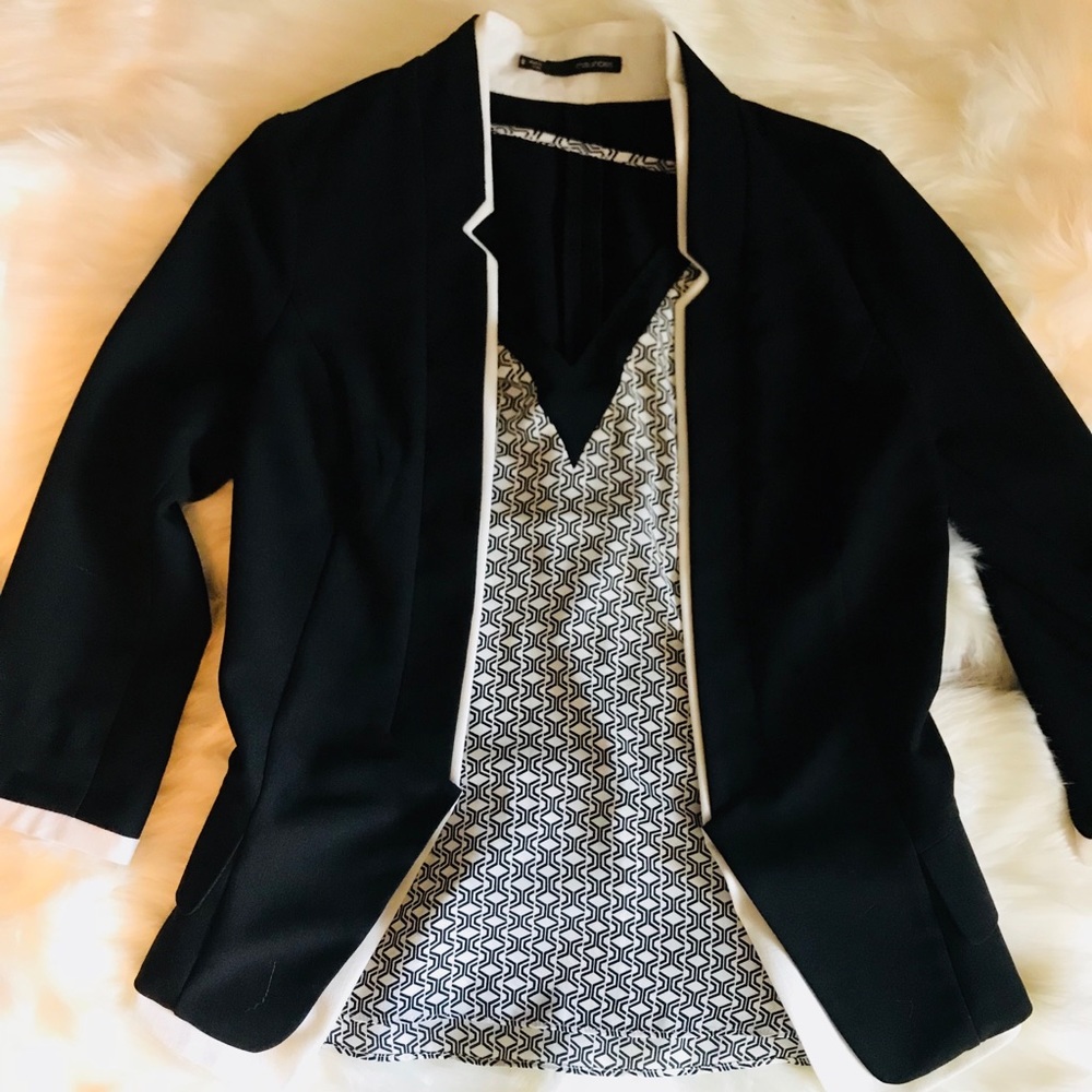 Women’s Maurices Black with White Trim Blazer